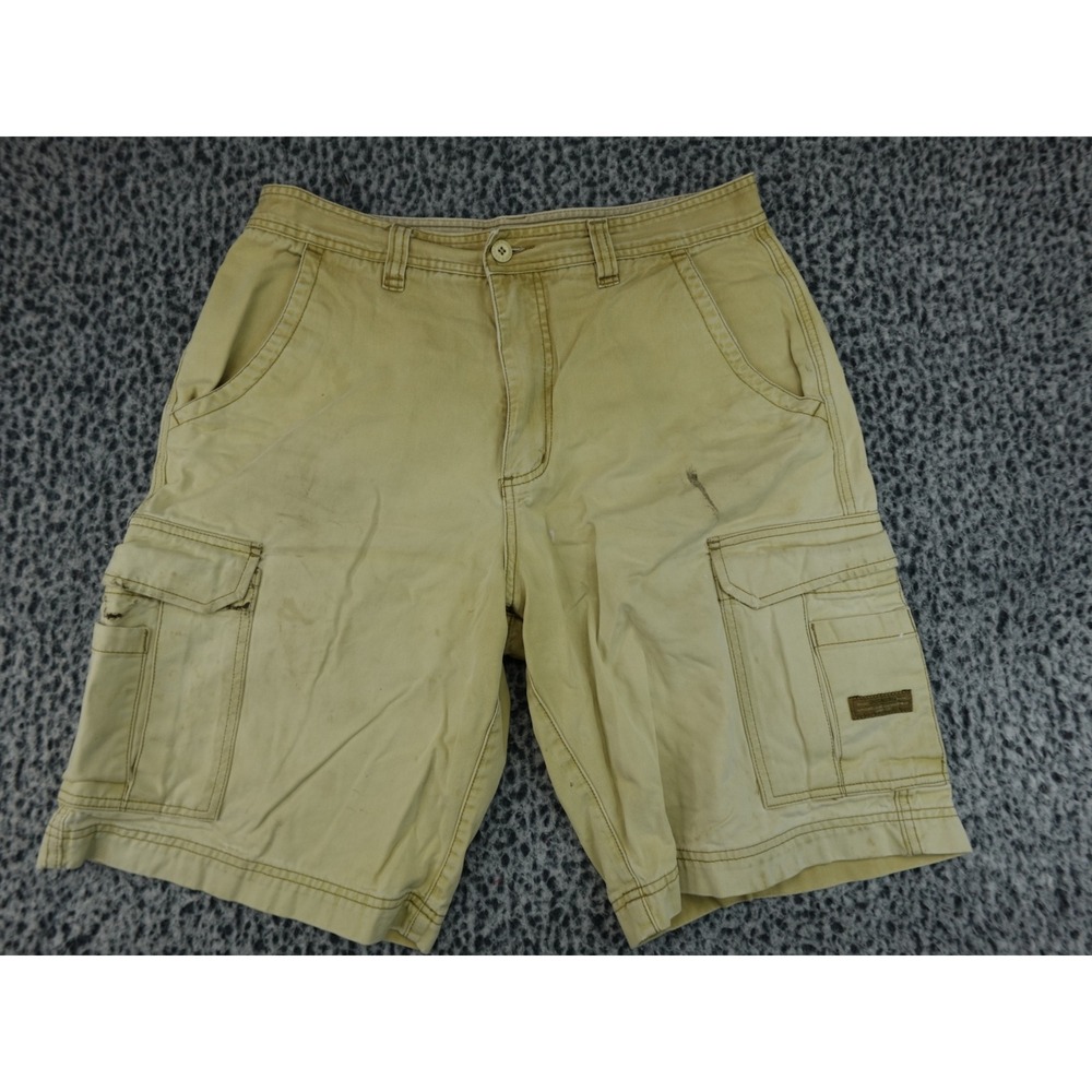 Unionbay Cargo Shorts Mens 33 Tan Fair‎ Distressed Utility Workwear Cotton